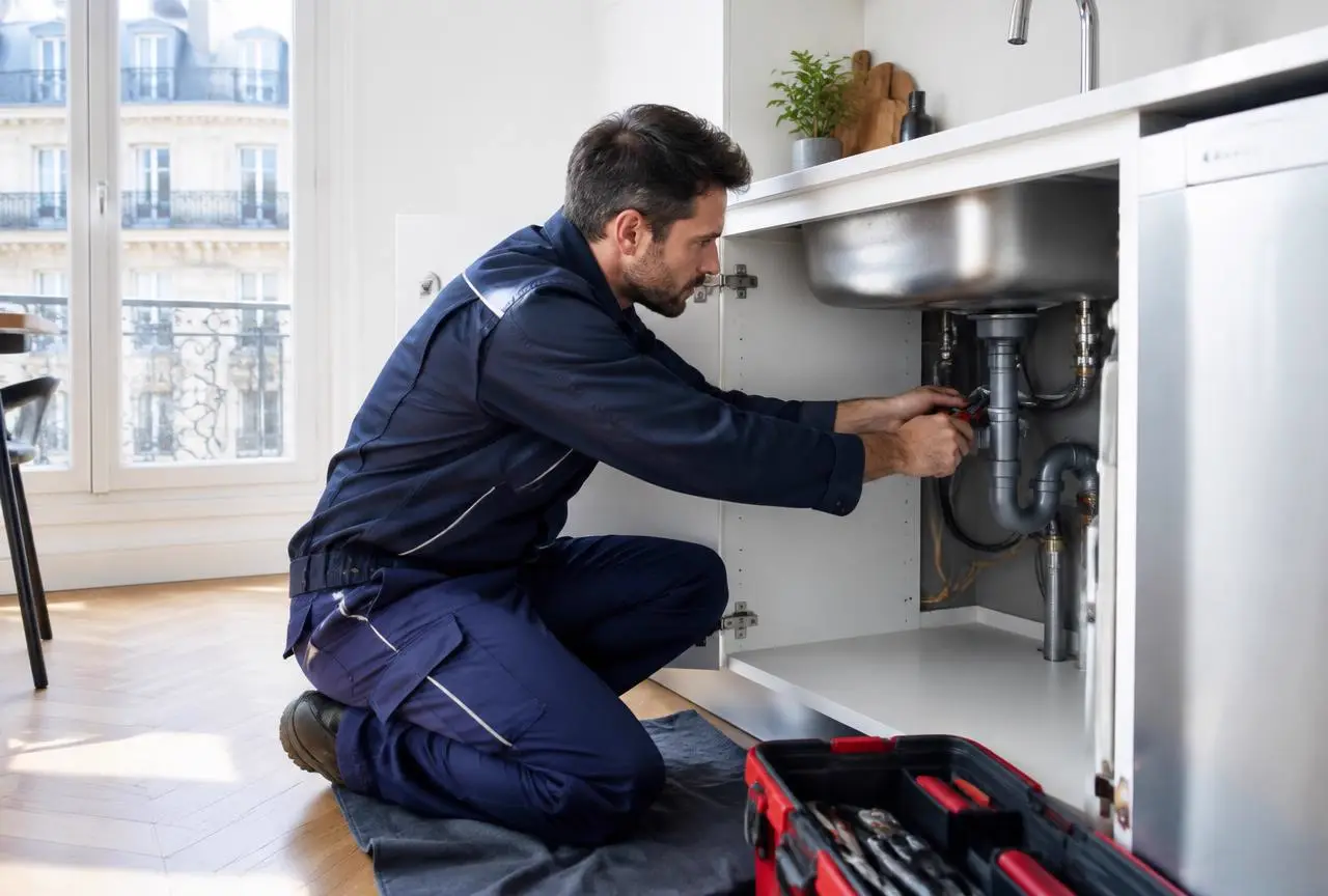 Plombier HK SERVICE en intervention dans un appartement d'Île-de-France